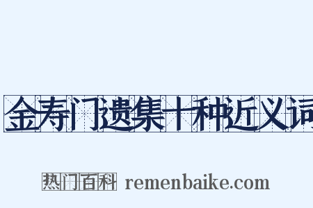 金寿门遗集十种近义词是什么意思的图片